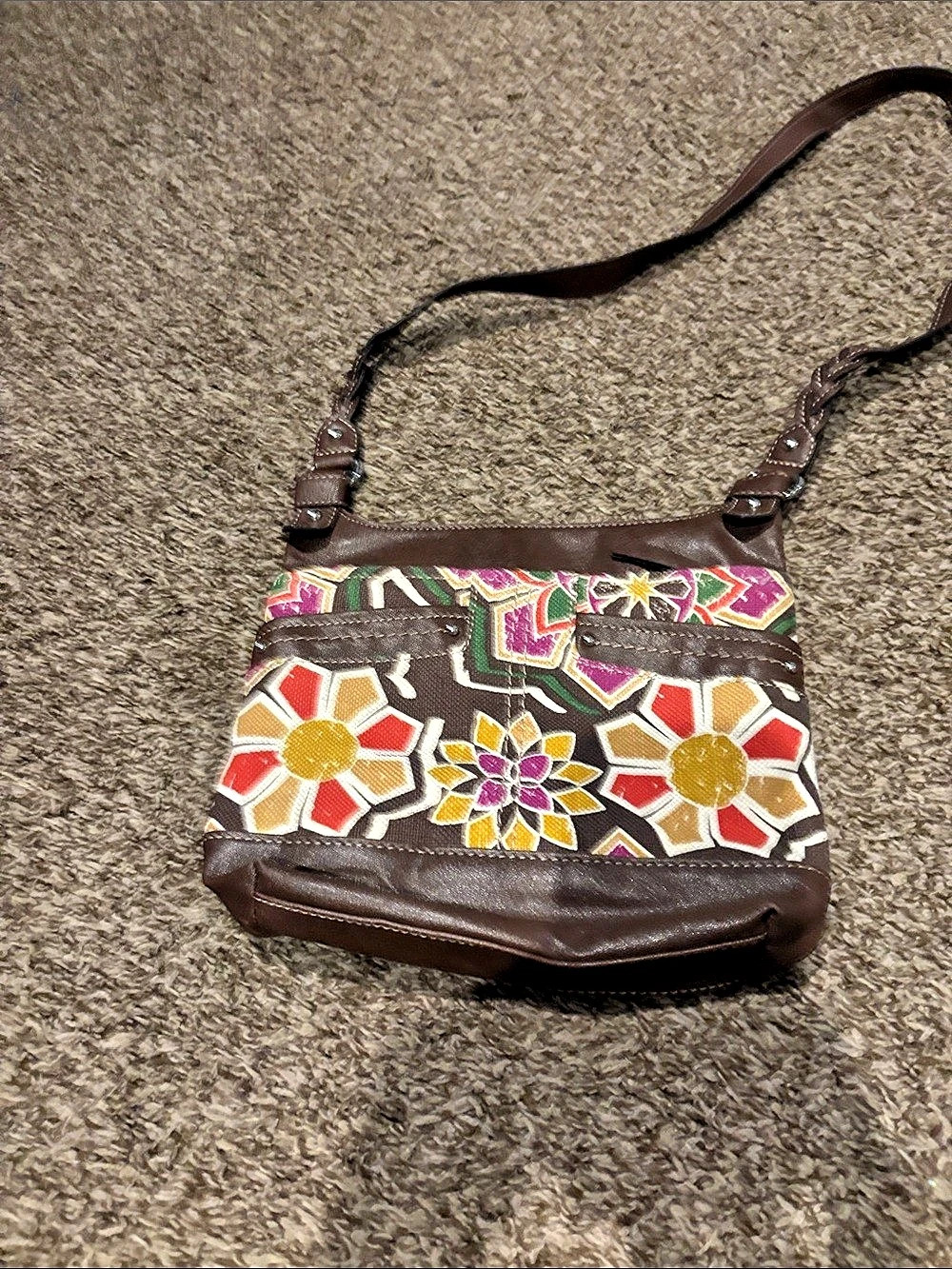 Relic Crossbody Bag in Brown & Multicolor